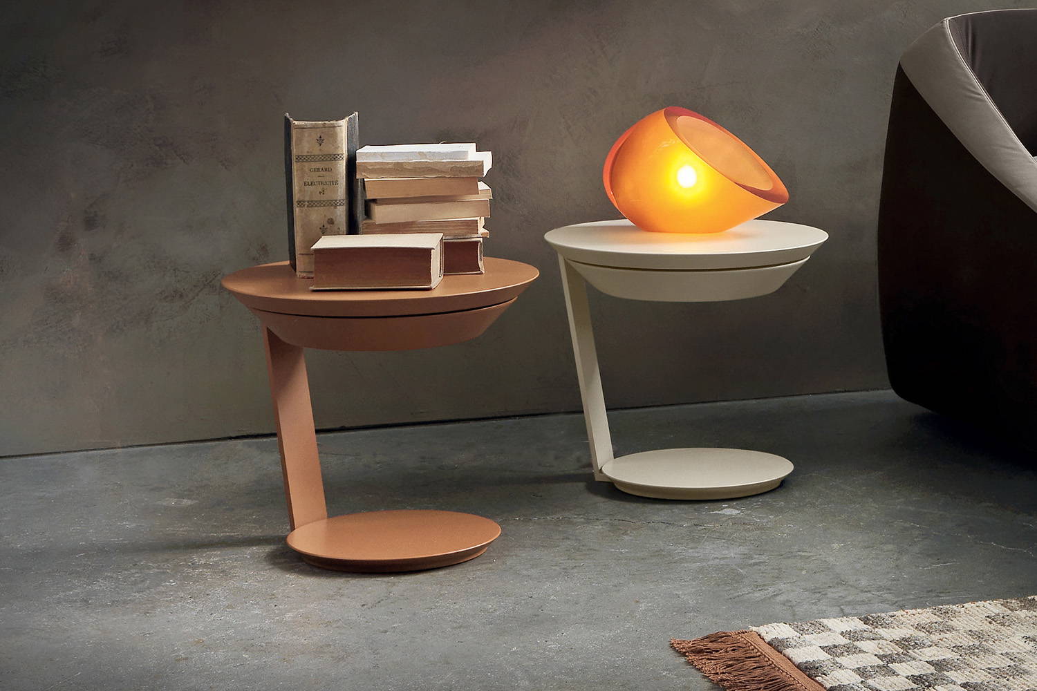 Point end tables with drawer