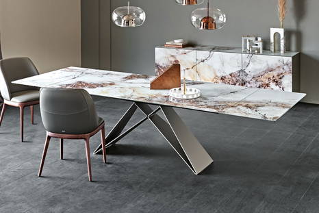 Premier CrystalArt Drive dining table with Norma Couture dining chairs