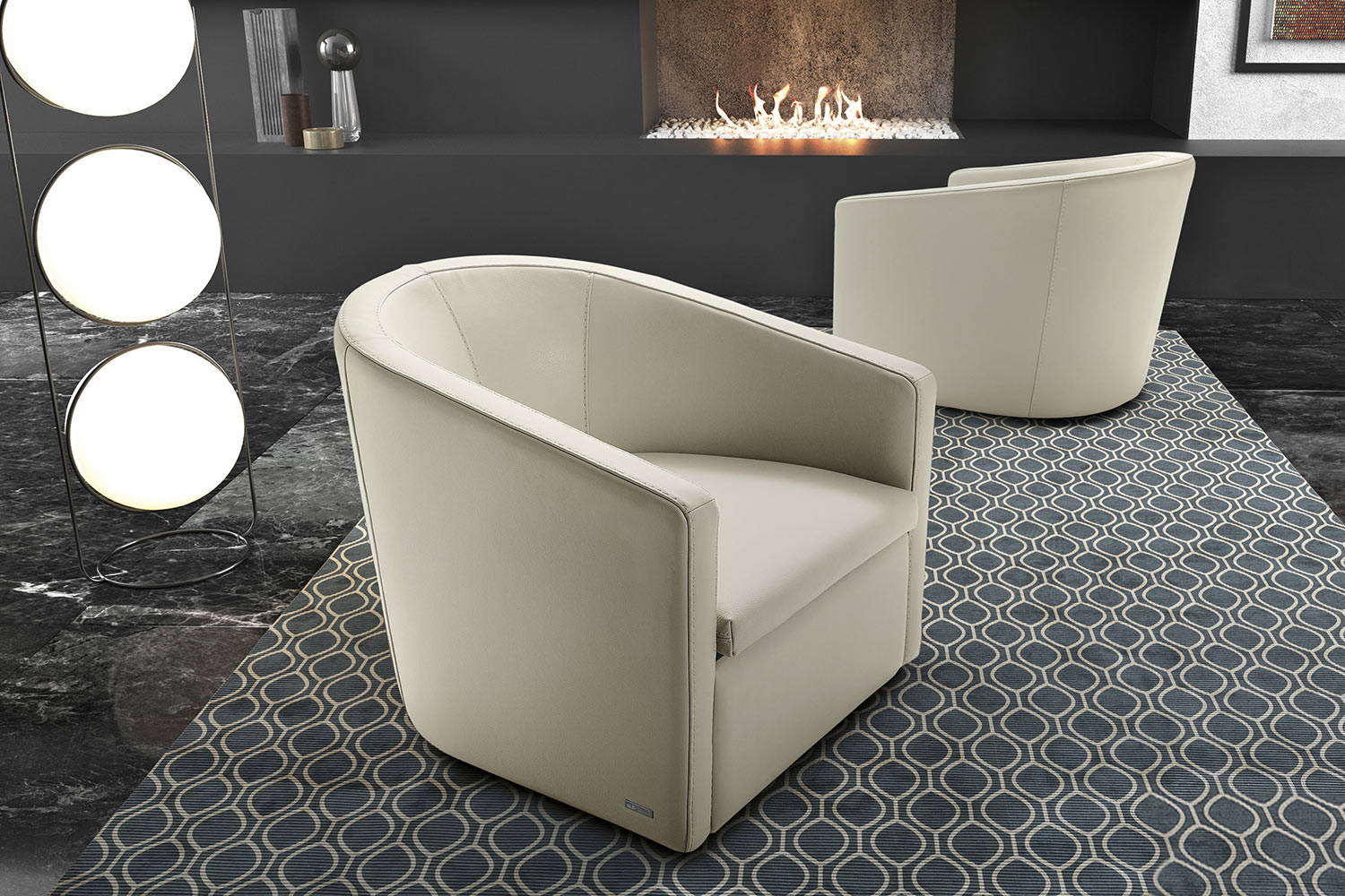 Pretty armchair front and rear view
