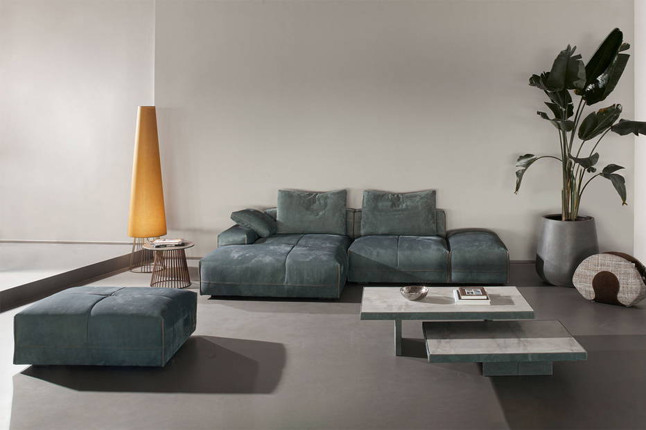 Puzzle Sectional Sofa with Chaise Comp. B by Giuseppe Vigano