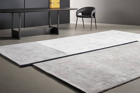 The Rabat rug with the Canvas table and Alley chair.