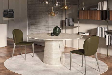 Rado Keramik Round dining table in colosseo.