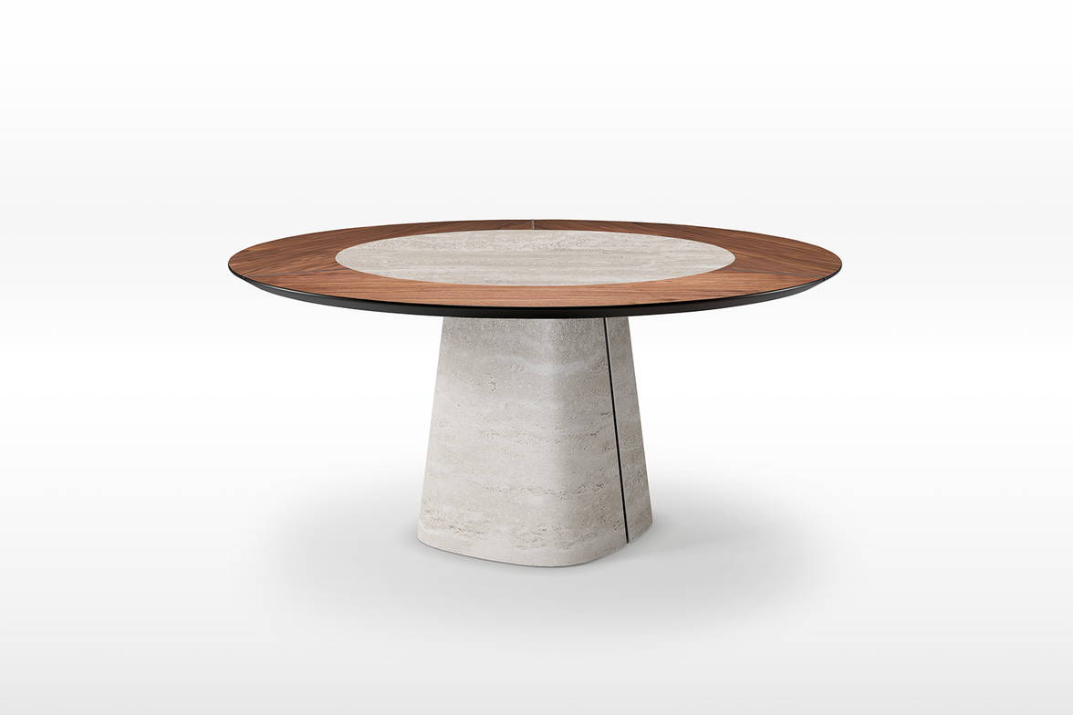 Rado Ker-Wood dining table with colosseo ceramic and canaletto walnut trim. Rado Ker-Wood dining table with colosseo ceramic and canaletto walnut trim.
