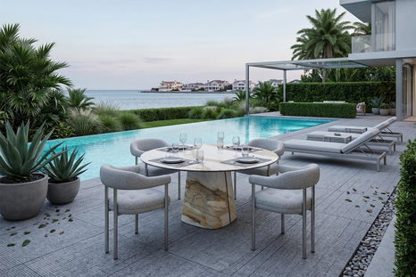 Rado Outdoor Keramik Round Dining Table