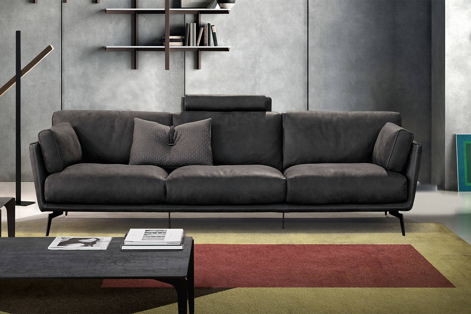 Ralph sofa with optional headrest by Gamma
