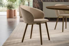 Rebecca wood dining chair with arms
