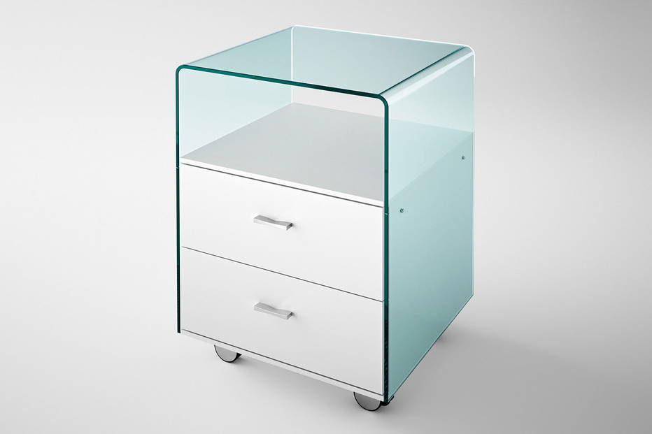 Rialto Cassettiera file cabinet has white lacquered wood drawers