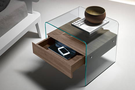 Rialto nightstand with open drawer 