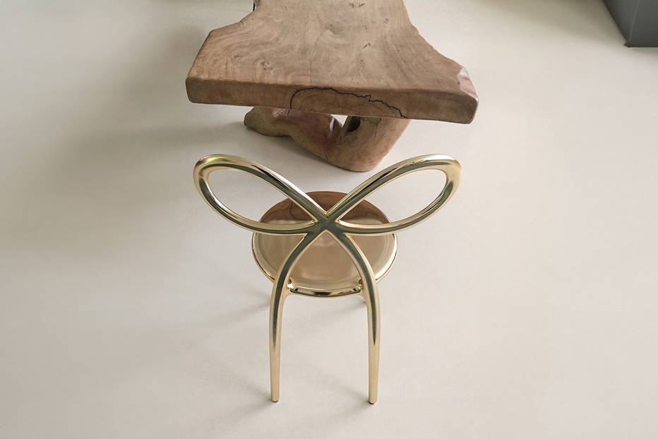 The Ribbon metal dining chair by Nika Zupanc for Qeeboo.