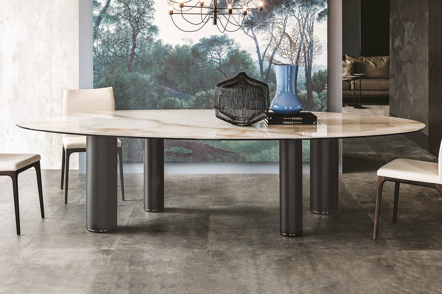 Roll Keramik dining table with Arcadia Couture chairs by Cattelan Italia