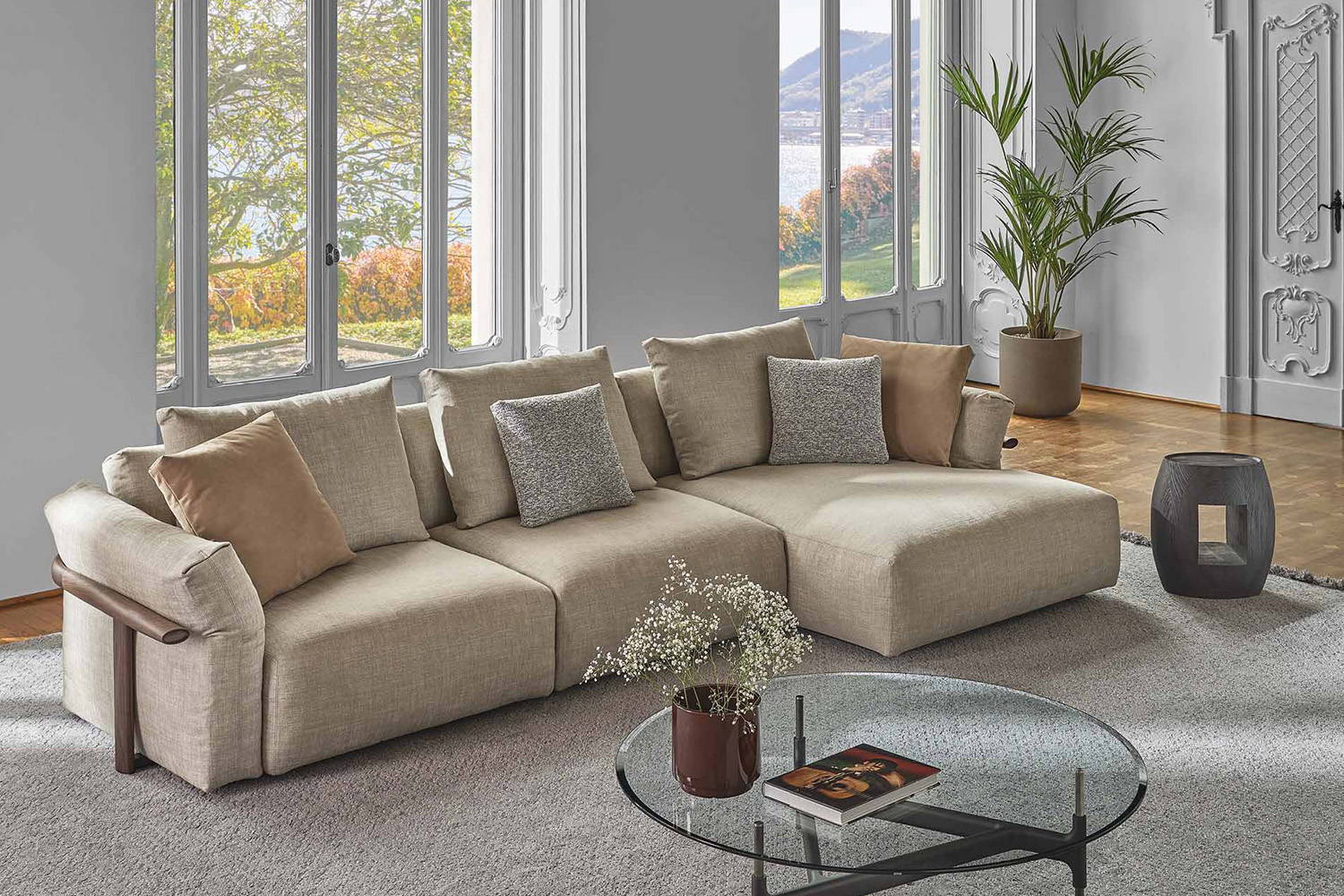 Ronny Sectional Sofa with Chaise designed by Gabriele & Oscar Buratti