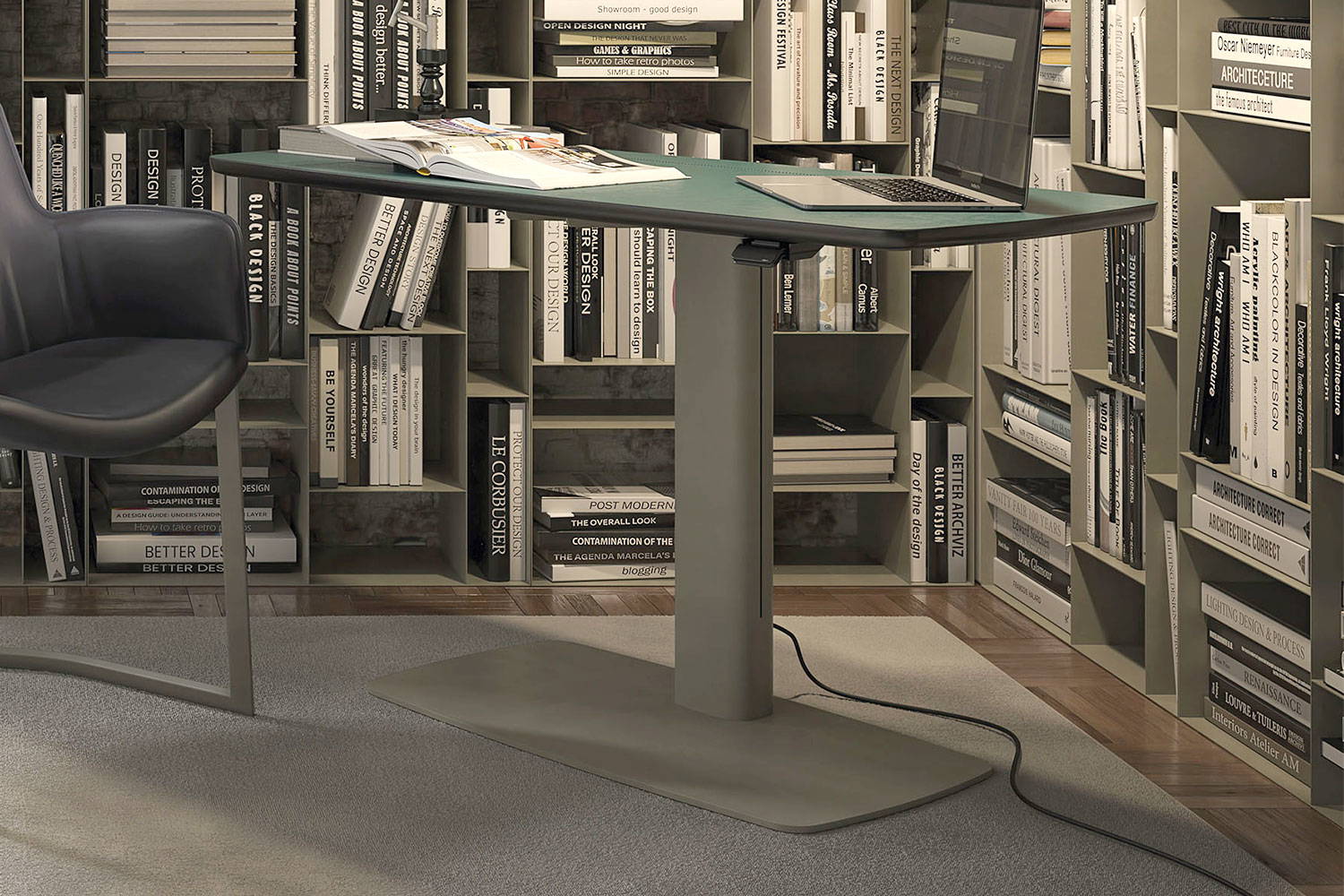 Runner Leather Adjustable Desk by Cattelan Italia