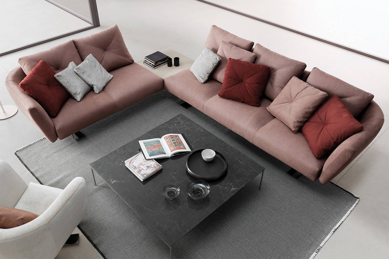 Saint Barth corner sectional with integrated corner table