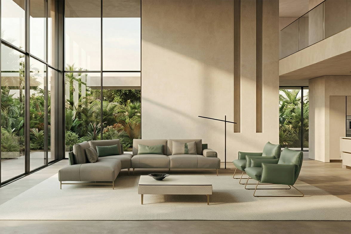 Saks corner sectional sofa with peninsula by Gamma Saks corner sectional sofa with peninsula by Gamma
