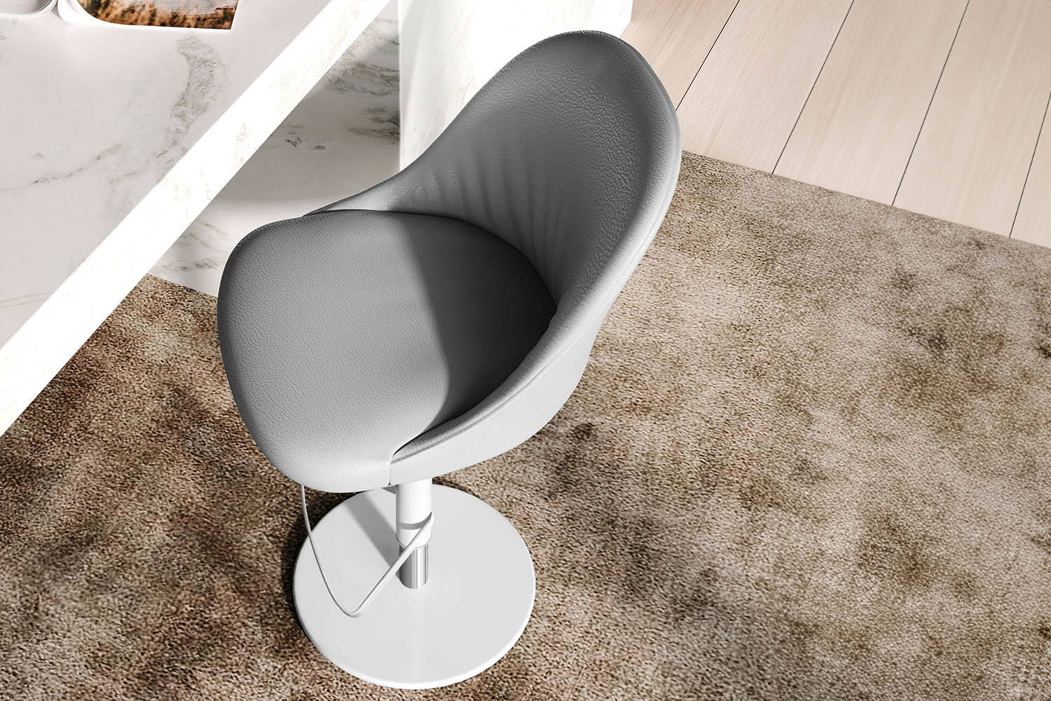 Sam adjustable bar stool is made a polypropylene with a metal frame`