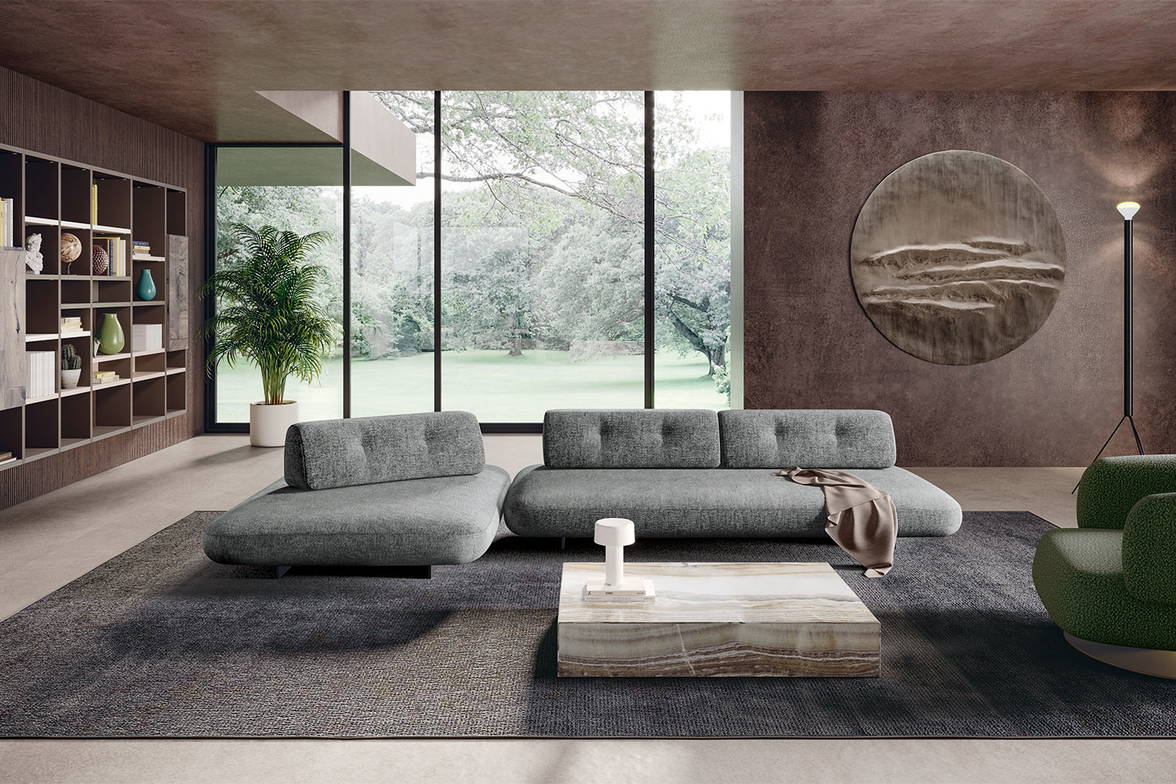 Sand 1135+1137 sectional sofa with chaise by Lago Sand 1135+1137 sectional sofa with chaise by Lago