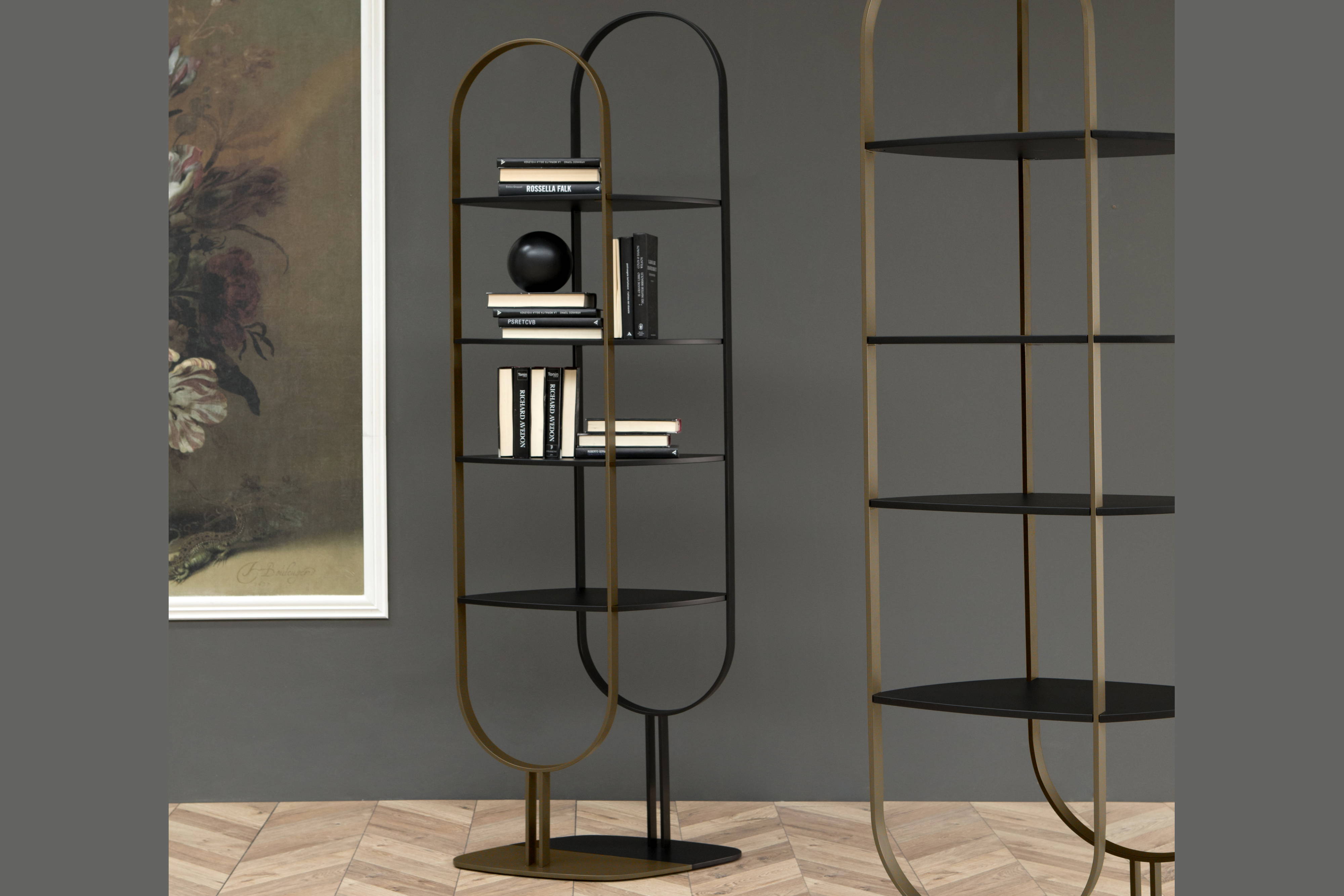 Sand bookcase is made in Italy