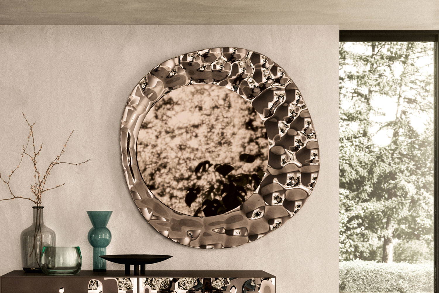 Sea Mirror with bronze glass frame
