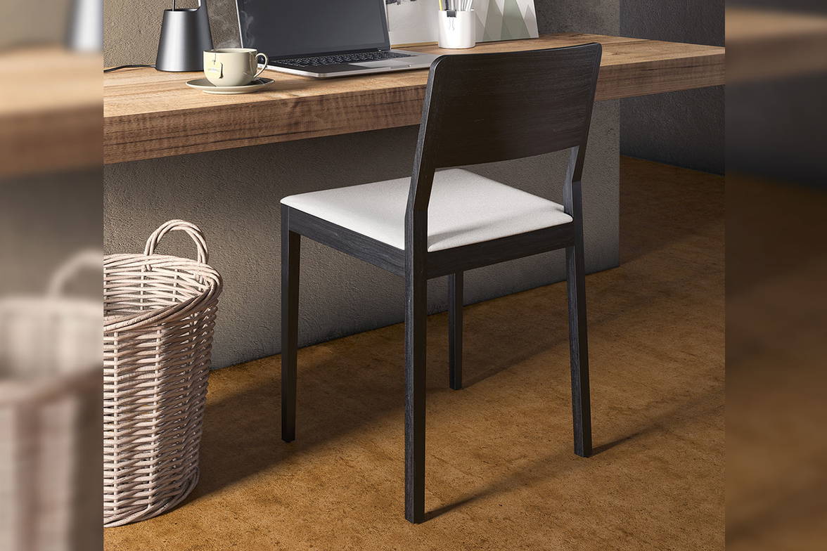 Seida dining chair with padded seat by Pianca back view Seida dining chair with padded seat by Pianca back view