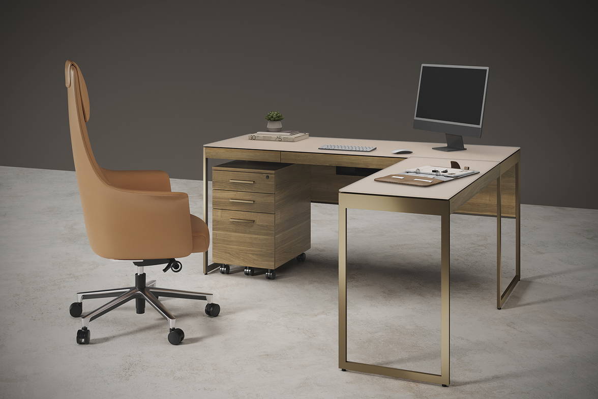 Sequel Studio L Shaped Office Desk with Bolo 3531 Office Chair Sequel Studio L Shaped Office Desk with Bolo 3531 Office Chair