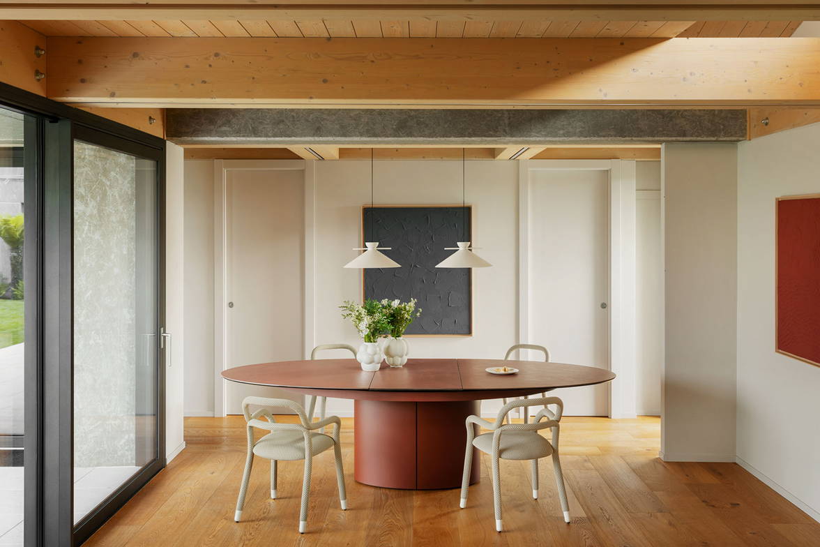 Sesame Elliptical Extension Dining Table, fully extended Sesame Elliptical Extension Dining Table, fully extended