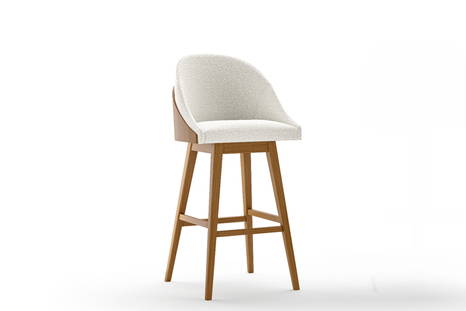 Shell Wood Bar Stool designed by Stefano Morandini