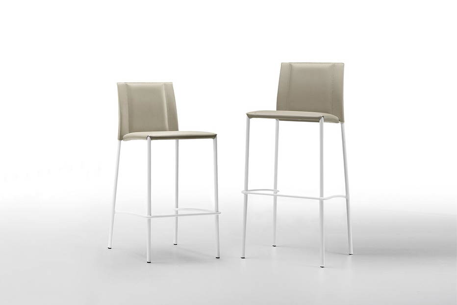 Silvy Hard Leather Bar Stool