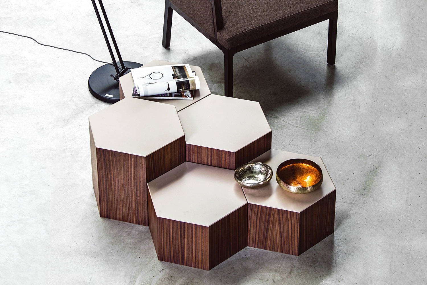 Six end tables by Bross