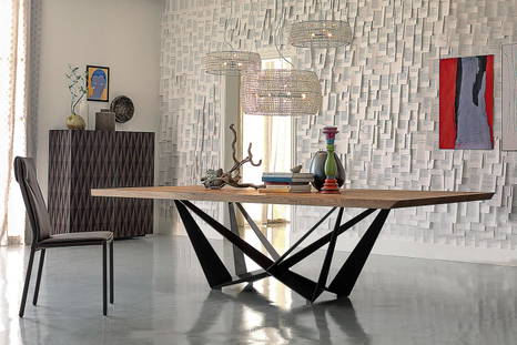 Skorpio Wood dining table with Isabel chair by Cattelan Italia