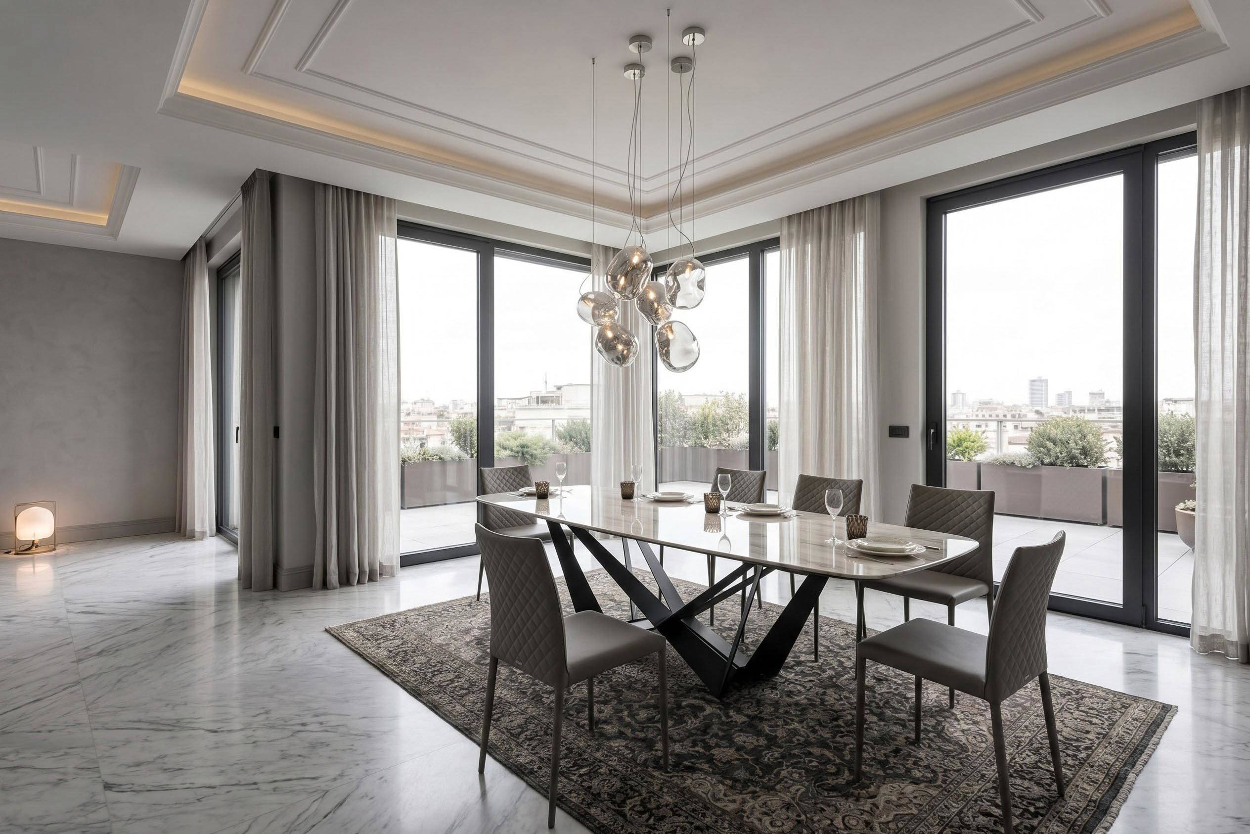 GMGK43○cattelan italia / カッテラン イタリア Scac Skorpio Keramik Golden Calacatta Dining Table Quickship by