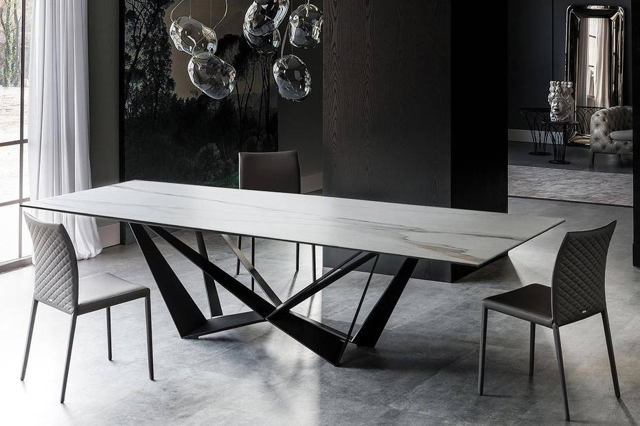 Skorpio Keramik rectangular dining table by Cattelan Italia