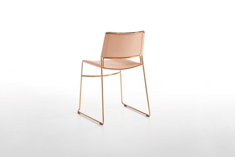 Slim Hard Leather Dining Chair
