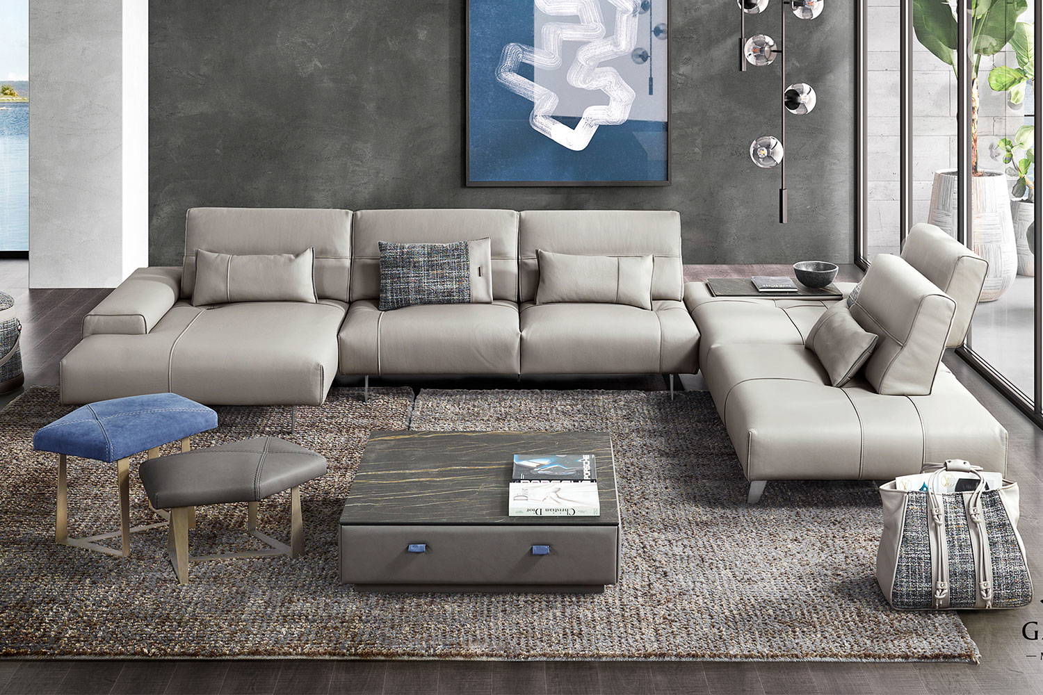 Smart J-Shape Sectional Sofa