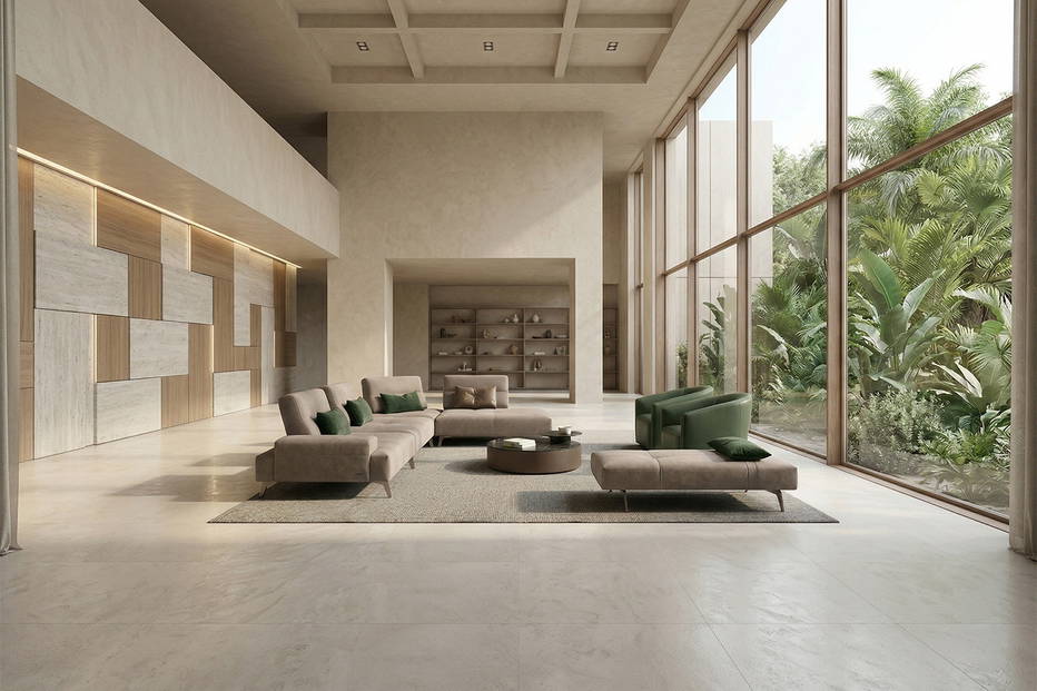 Smart corner sectional sofa and Bridge coffee table by Gamma
