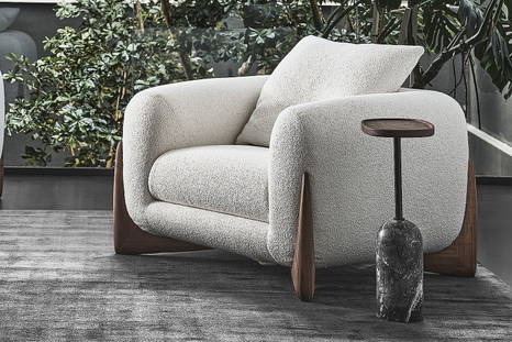 Softbay armchair with Ekero end table by Porada
