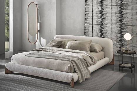Softbay bed with Koster end table by Porada