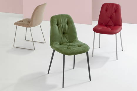 Spring dining chair is available in three frame versions