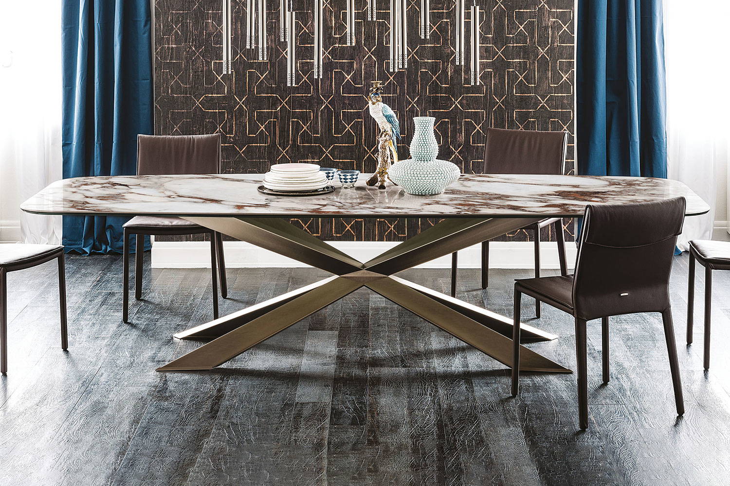 Spyder Keramik dining table with Isabel chairs by Cattelan Italia