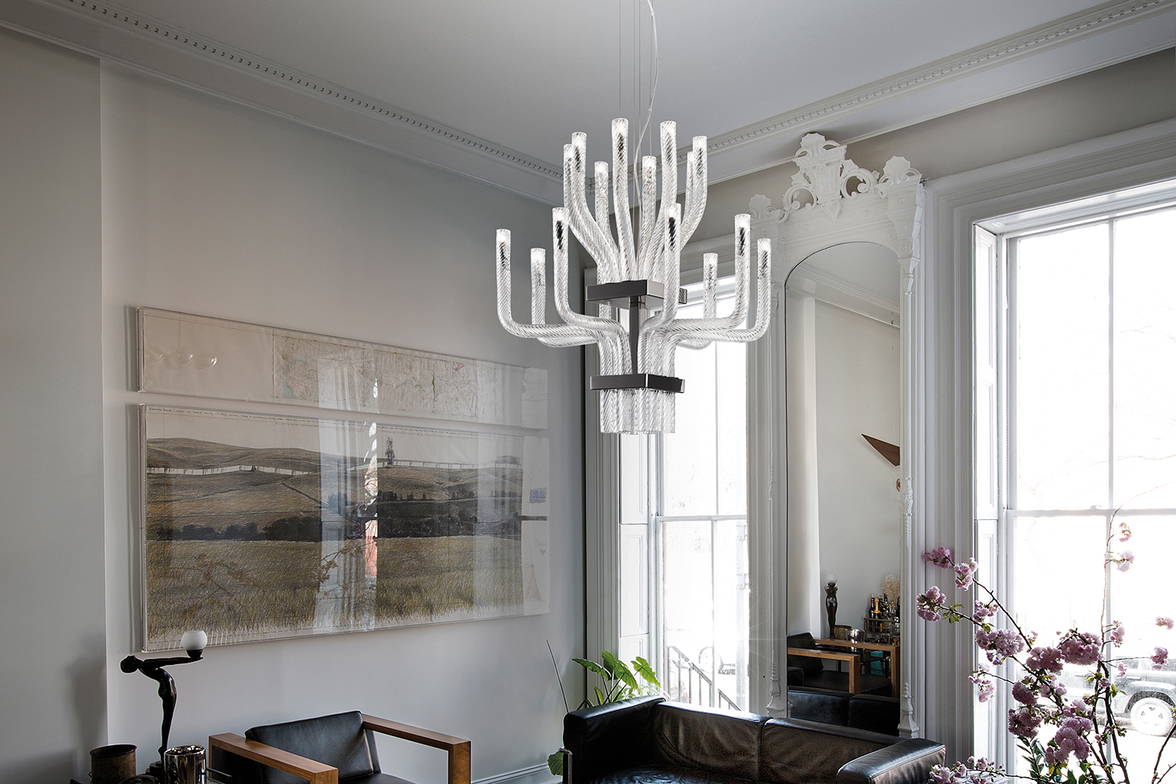 Stardust Suspension Light in living room Stardust Suspension Light in living room