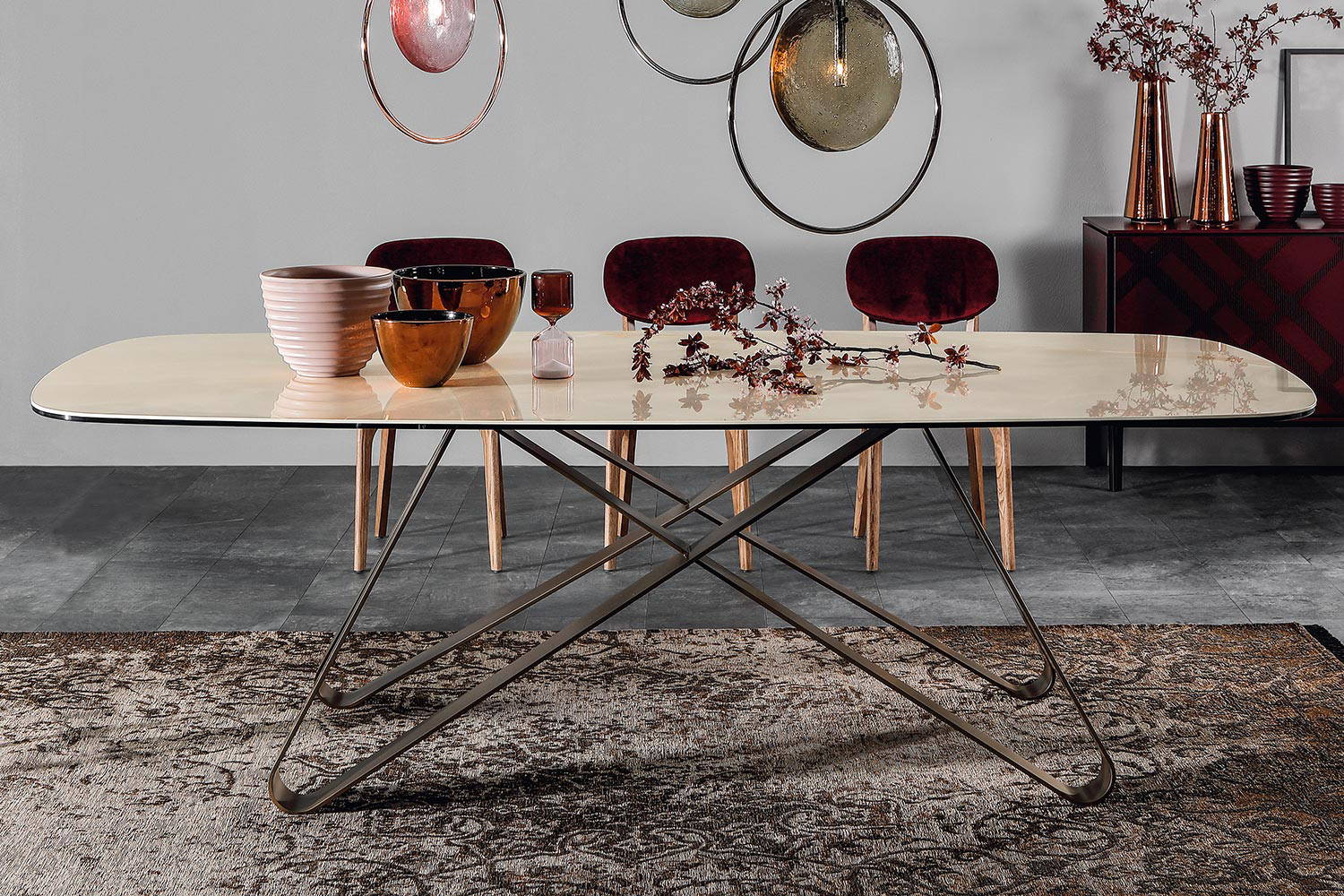 Status ceramic dining table by Tonin Casa