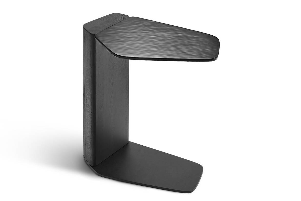 Stone end table black finish right Stone end table black finish right