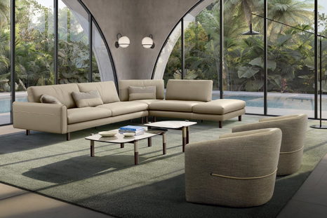 Summer Corner Sectional Sofa with Peninsula Quickship