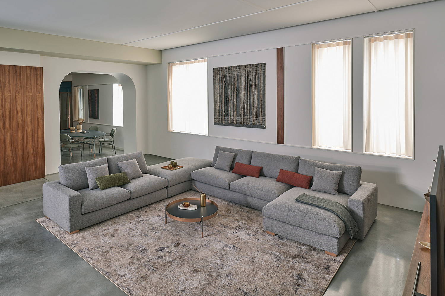 Sunset J-Shape Sectional Sofa