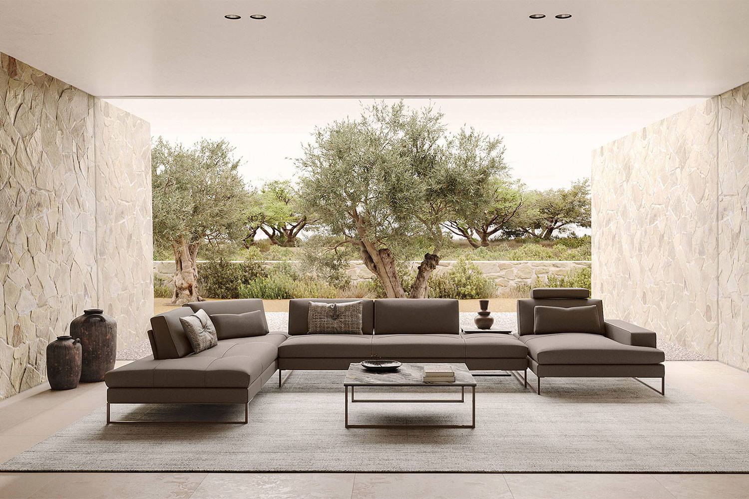 Sunset J-Shape Sectional Sofa