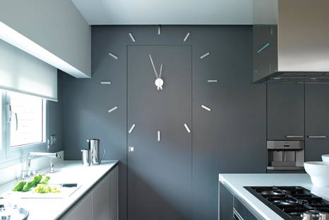 Tacon I clock by Nomon in a kitchen interior 