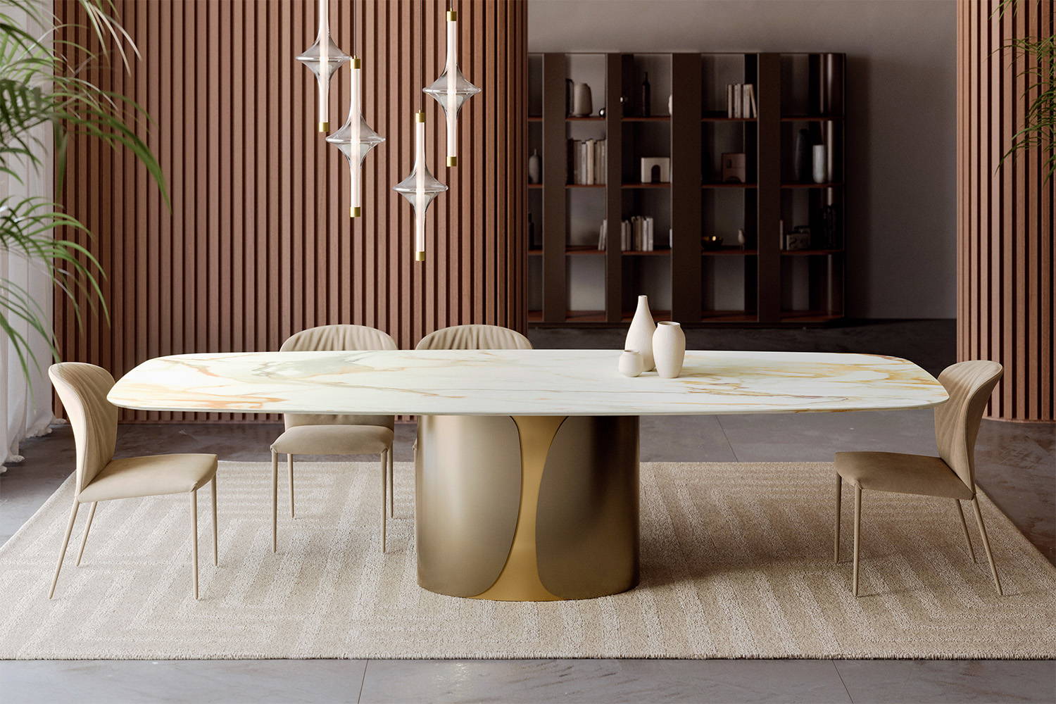 Talos Dining Table with barrel top