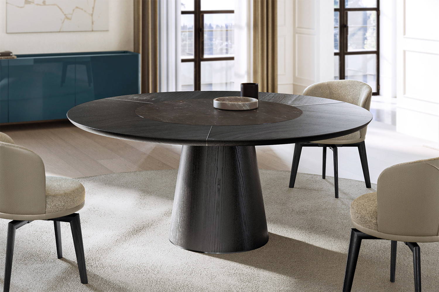 Teo Wood-Ceramic Dining Table from Eforma