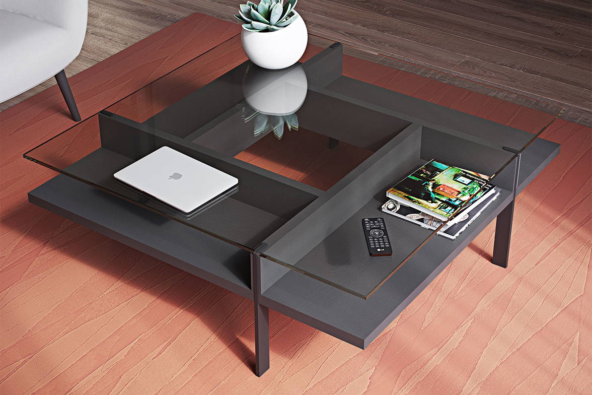 Terrace Coffee Table with polished tempered glass Terrace Coffee Table with polished tempered glass