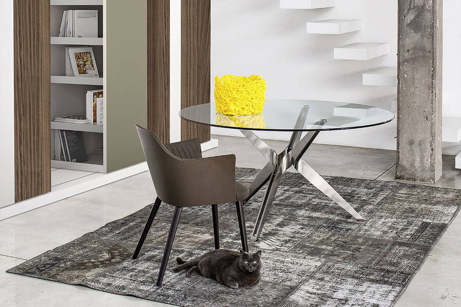 Tetris round dining table by Bross
