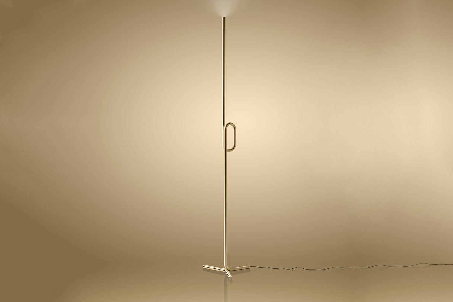 Tobia floor lamp with Gold Painted Metal color by Foscarini